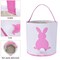 Easter Bunny Basket, 3 Pack Canvas Bunny Basket Egg Bags with Handles Printed Party Celebrate Decoration Gift Toys Carry Bucket Tote